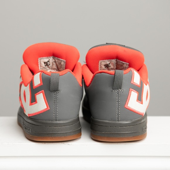 DC Graffik Court Sz 7 Skater Chunky Y2K Skateboarding Emo Grunge Grey Neon Red - Picture 5 of 8